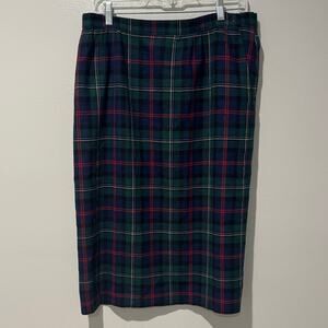 Pendleton Women's Vintage Pure Wool Plaid Skirt Made in USA Size 16